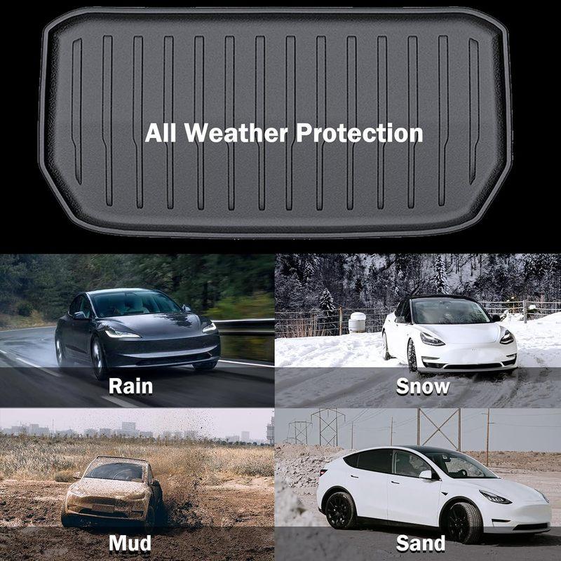 For Tesla Model Y Juniper 2025 Front Rear Trunk Mats TPE Lower Trunk Storage Pad Protective Cover Cargo Liner Tray Anti-dirt Pad