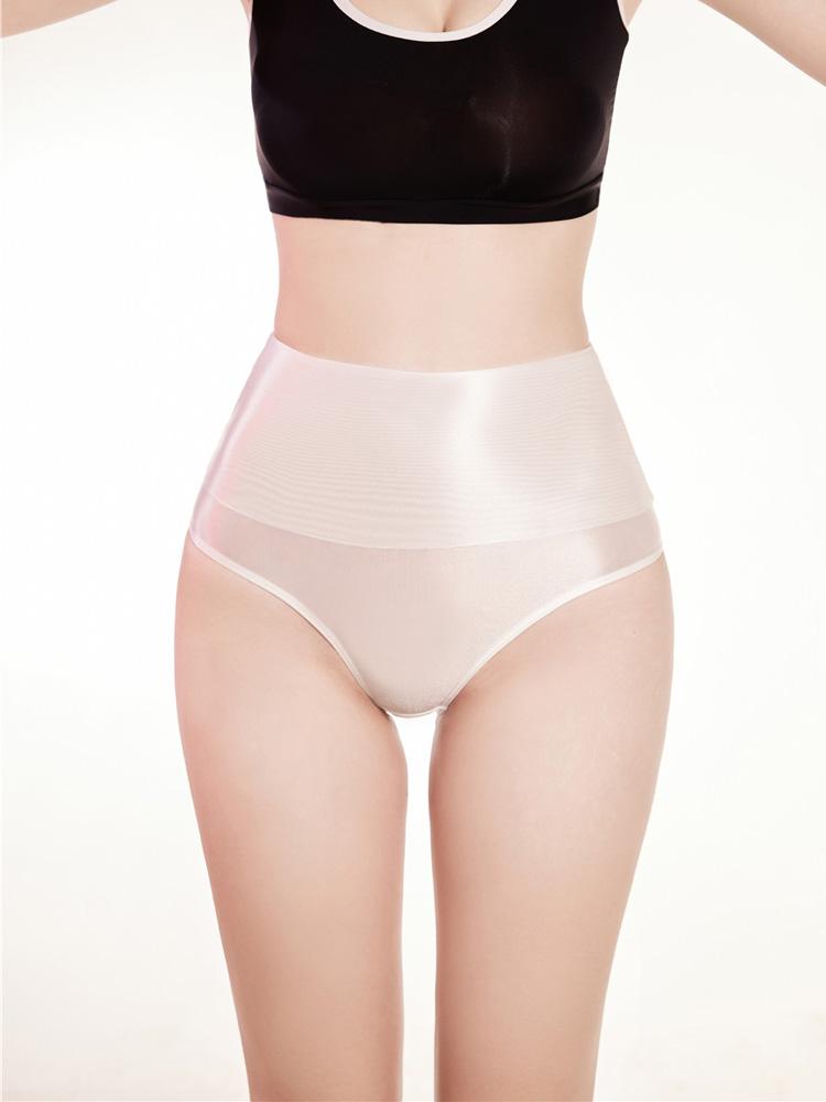 Сексуальные прозрачные трусики с высокой талией, эластичное нижнее белье, маслянисто-блестящие, блестящие, стринги, атласно-гладкие, Т-образная спинка, пуш-ап, хипстеры