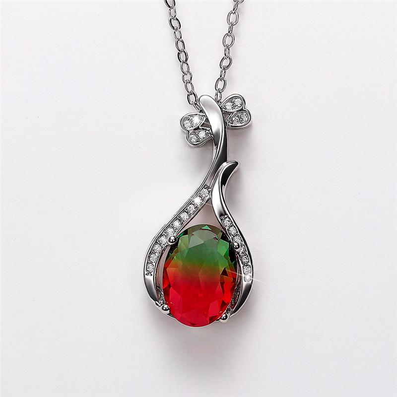 Новое изысканное ожерелье в форме пипа, овальное циркониевое ожерелье с 4 когтями, дизайн свадебного ожерелья, романтические ювелирные изделия из камня