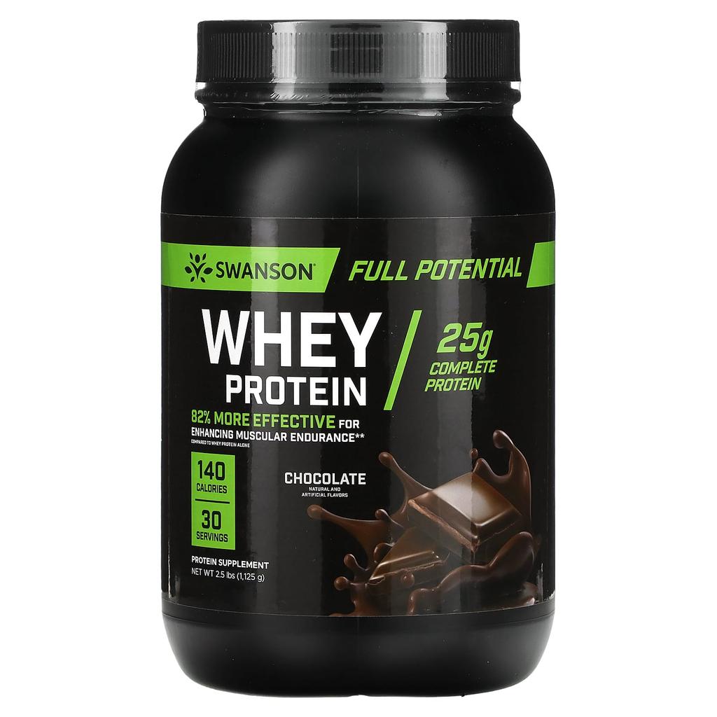 Swanson Whey Protein, Chocolate, 2.5 Lb (1,125 G)