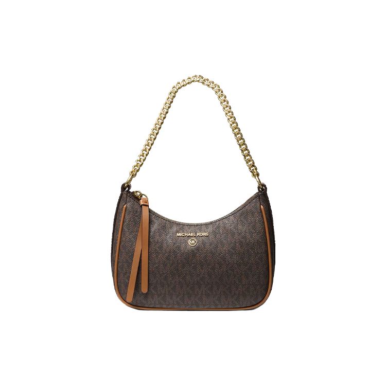 Michael Kors MK Jet Set Charm Сумка на плечо из холста с монограммой и металлической цепочкой Женская сумка на плечо Темно-коричневая 32H1GT9C1B-BRN-ACORN