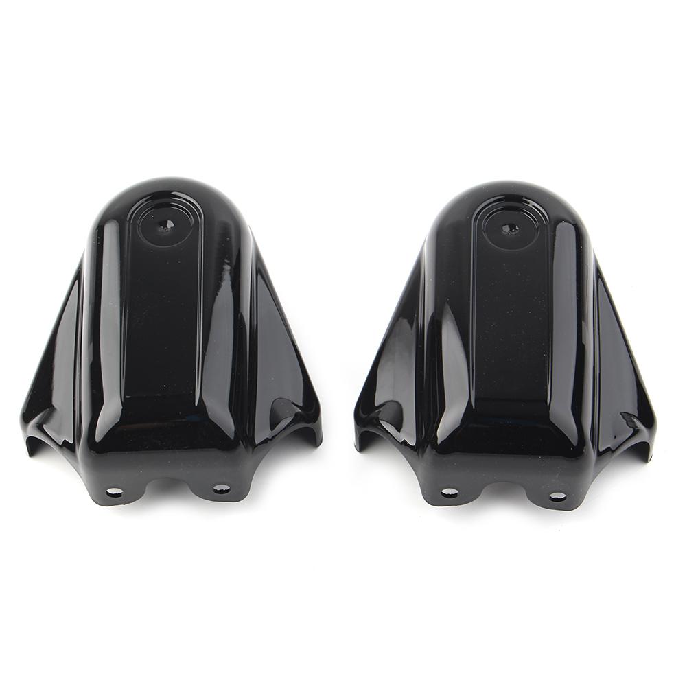 1Pair Motorcycle Bar Shield Rear Axle Cover Swingarm Cap ABS For Harley Softail FLSTC FLSTN 2008- Chrome / Black