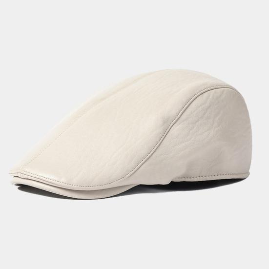 Мужская шляпа в винтажном стиле, однотонная, гладкая, из искусственной кожи, современная шляпа, берет для мужчин среднего возраста, для холодной погоды, для походов, путешествий, английская кепка для газетчика