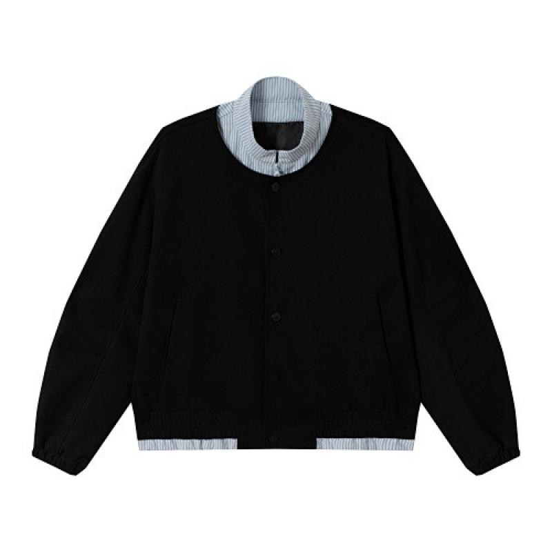 Mens Vintage American Streetwear Oversized Stand Collar Jacket Casual Outerwear