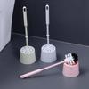Toilet Brush with Base Wc Quick Drying Bracket Gap Brush with Holder Flat Head Soft Bristles Cleaning Tools Bathroom Accessories