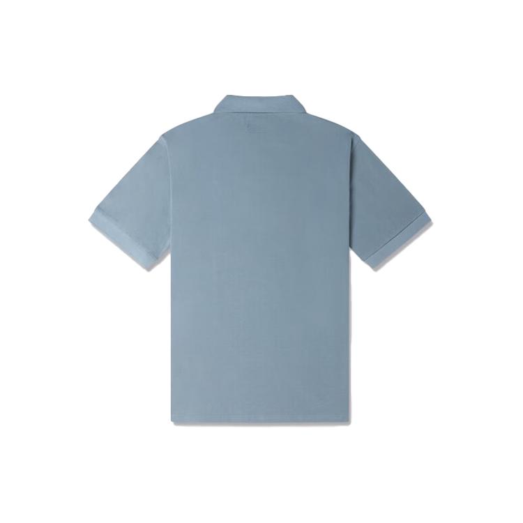 Converse Polo Shirts Men's Blue Gray Polo Collar Moderate Straight Fit 10024739-A03