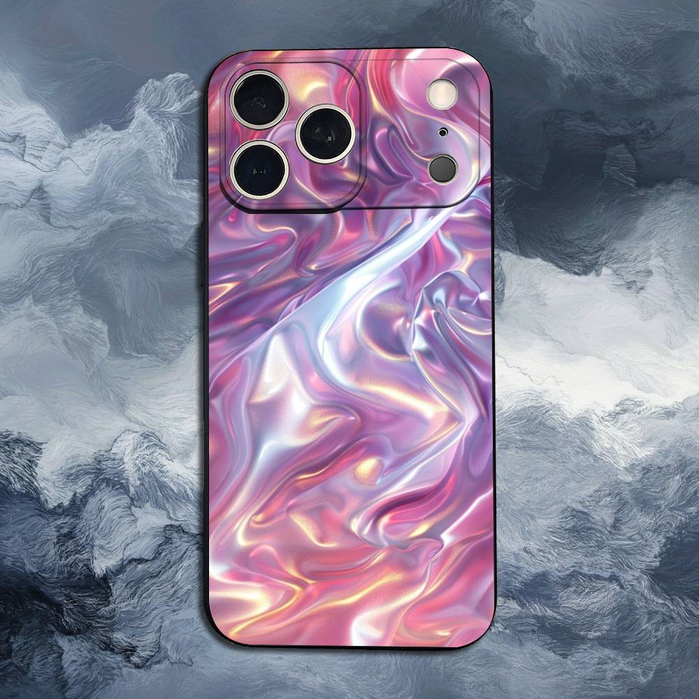 Радужный голографический чехол для iPhone 15,16,12,14,17,13,11,Plus,Pro Max,8,7,XR,SE,XS,X,Mini,Мягкий силикон, Черный