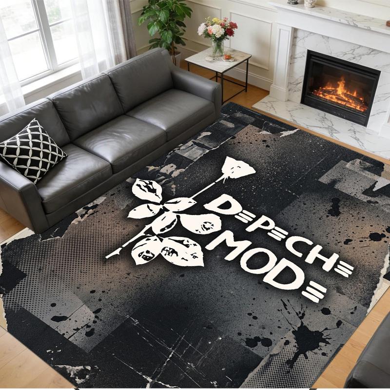 Depeche Mode Print Crystal Velvet Plush Rug Wear?Resistant Anti?Slip Floor Mat For Indoor Household Decoration