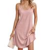 European and American Summer New Solid Color Round Neck Strap Loose Sleeveless Dress In Stock