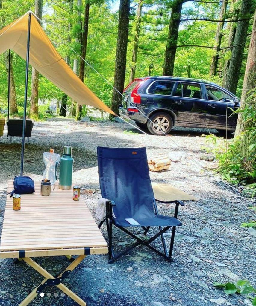 CAMPING MOON Relaxing Low Chair, Low-Style Chair, Canvas Fabric, Long Size, Denim, F-1002C-BL