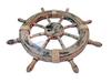 Nagina International 24" Antique Rustic Brown Nautical Ship Wheel | Luxurious Premium Nautical Decor 4X-E8V9-R7C9
