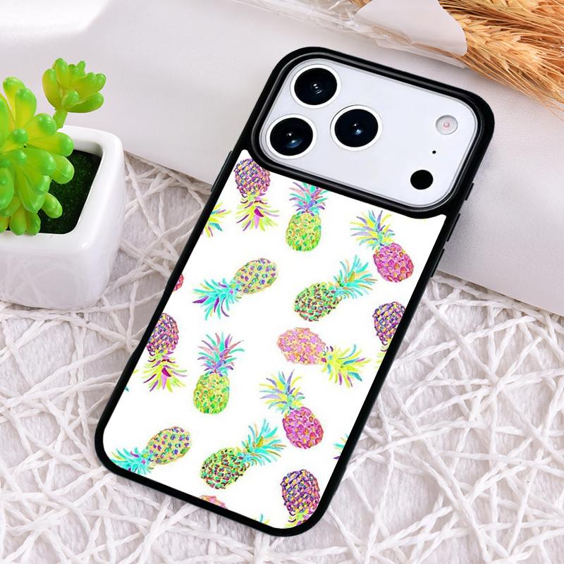 Kawaii Pineapple Art Phone Case for iPhone 17 Air 16 15 11 12 14 13 Pro Max Shockproof Cover