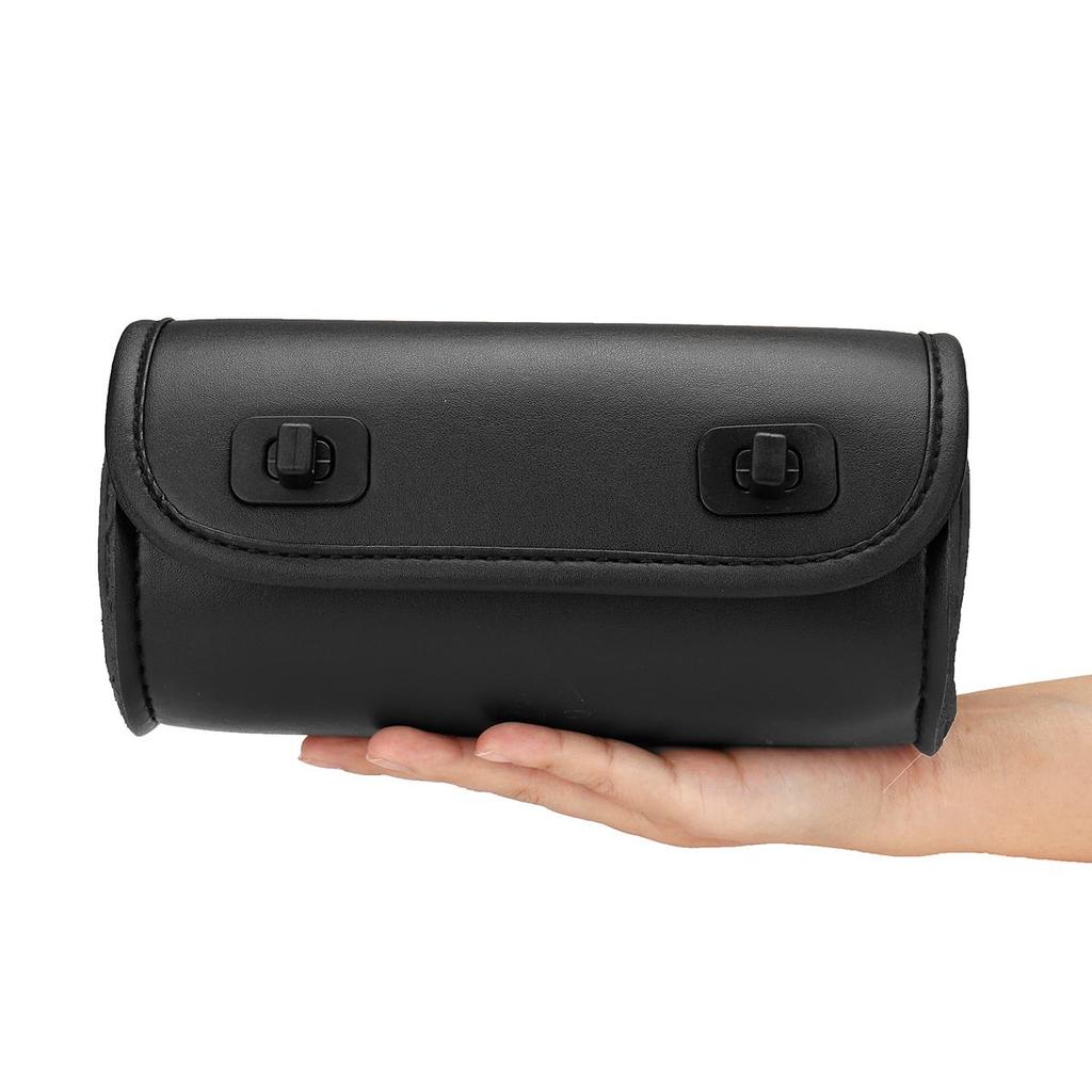 Motorcycle Front Fork Tool Bag PU Leather Side Tail Tool Bag Luggage Pouch Storage Scooter Handlebar Hanging Bags Waterproof