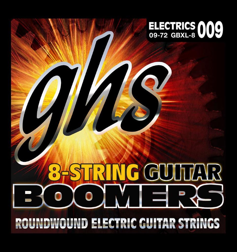 Струны GHS ghs Электрогитара Гитара Extra для Гитар Струны, BOOMERS, Легкие, 09-72 GBXL-8 8-струнная