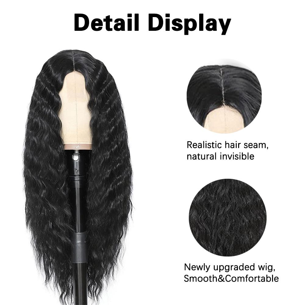 MISSQUEEN Длинные парики с челкой, синтетические длинные волнистые парики для женщин, парики с естественным видом, парики с вьющимися волосами для ежедневного использования на вечеринках