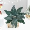 26cm Christmas Tree Wreath with Glitter Poinsettia Flower Decor  Christmas Tree