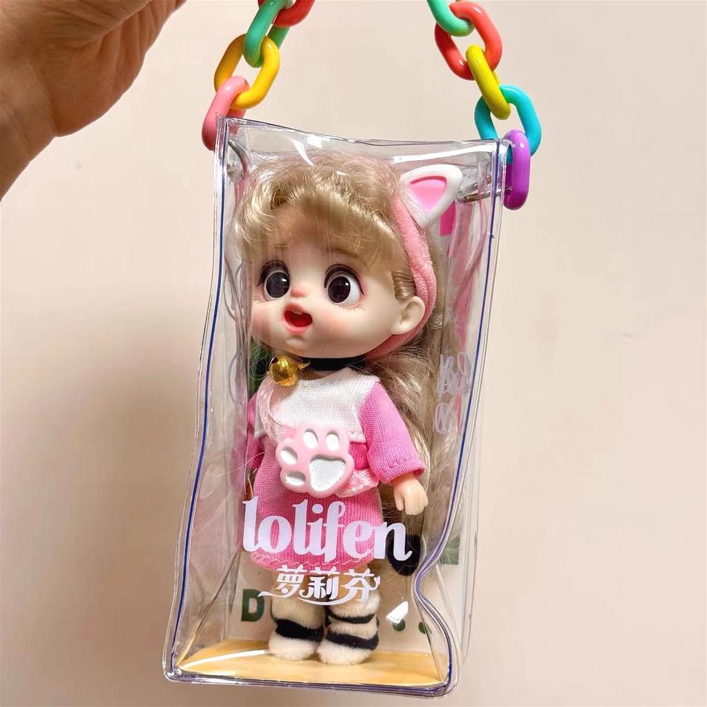 13см Мини-кукла BJD шарнирное тело Улыбающееся удивленное выражение Лица Куклы для девочек Серия Animal Dress Up Подарок для девочки Аниме SD