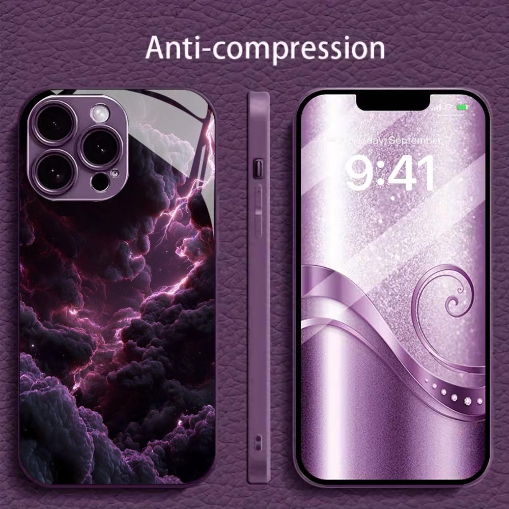 Темно-фиолетовое искусство 'Грозовое облако' для чехла iphone для чехла iphone 17 Модный Чехол fundas Стекло для iPhone 17 16 15 14 13 pm Pro Plus