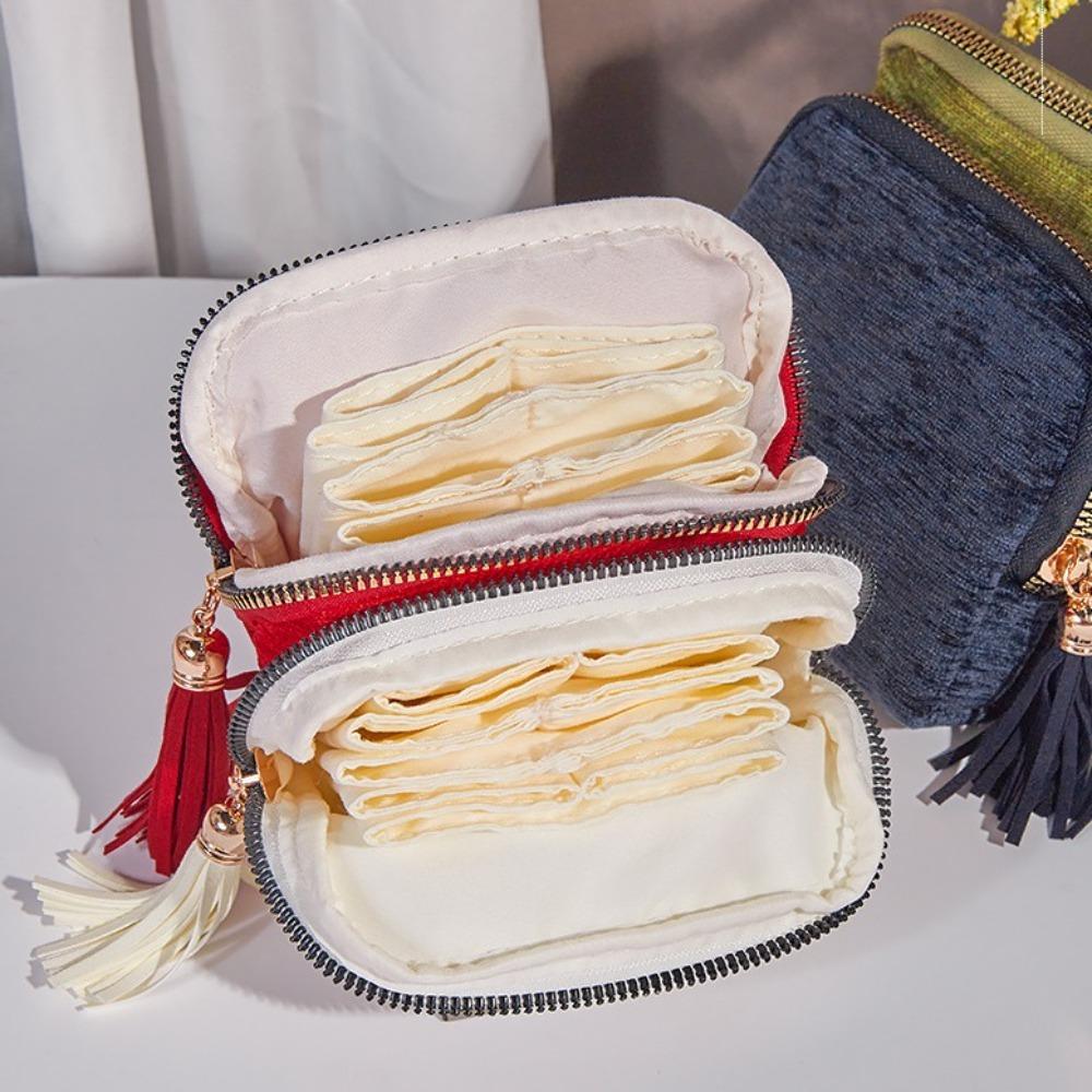Ring Pendant Jewelry Storage Bag Jewelry Display Jewelry Organizer Tassel Zipper Jewelry Bag Gift