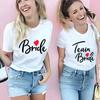 Футболка Team Bride Squad Свадебные топы для невесты Футболки для девичника Прощальная вечеринка Женские Блузки EVJF Эстетичная одежда для подружки невесты