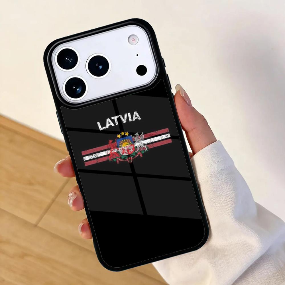 Latvia Flag PRINT Mobile Phone Case for IPhone 17 AIR 16pro Max 15 14 13 12 11 Bumper Cover