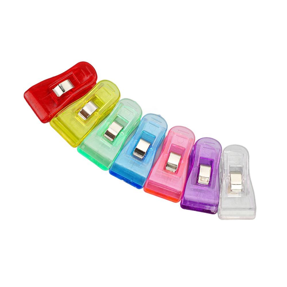 100 Pcs Plastic Colorful Clear Plastic Clip Colorful Transparent Plastic Clip  Home Office