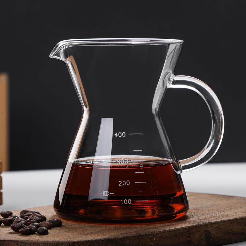 Кофейник ручной заварки, полукруглый пузатый чайник для совместного использования, утолщенное термостойкое стекло с мерной кофейной капельницей