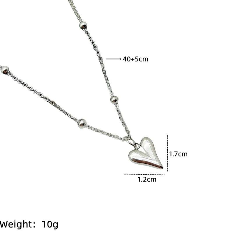 1 Pcs Light Luxury Cool Wind Heart Shaped Series Stainless Steel Pendant With Stainless Steel Chain Combination Of Necklaces