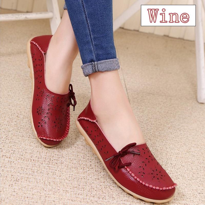 Женские туфли из искусственной кожи с перфорацией, с антискользящей подошвой