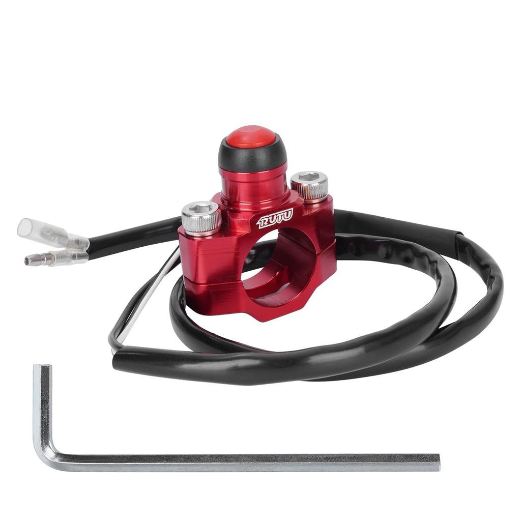 RUTU CNC Universal Motorcycle Engine Stop Start Kill Switch Button With Mounting Backplate For KLX450 KLX250 KLX110 CR125 CRF250 CRF450 XR250