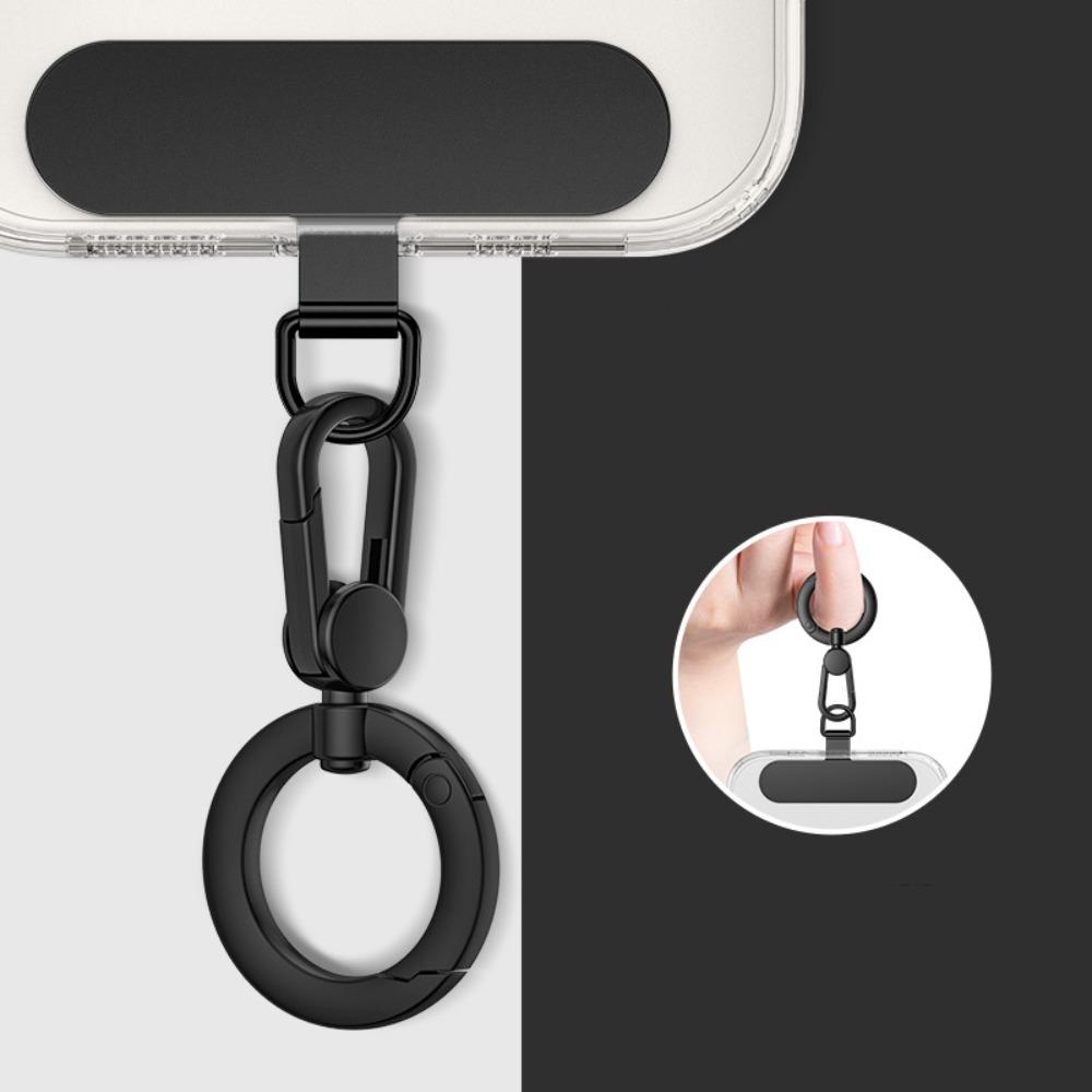 Stainless Steel Phone Lanyard Clip Patch Detachable 360° Rotatable Phone Case Hanging Rope Snap Ultra-thin Anti-lost