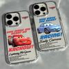 Чехол для телефона Cars L-Lightning M-McQueen для Samsung Galaxy S25 S24 S23 S22 S21 S20 Note20 FE Ultra Edge Plus 4G 5G Прозрачный