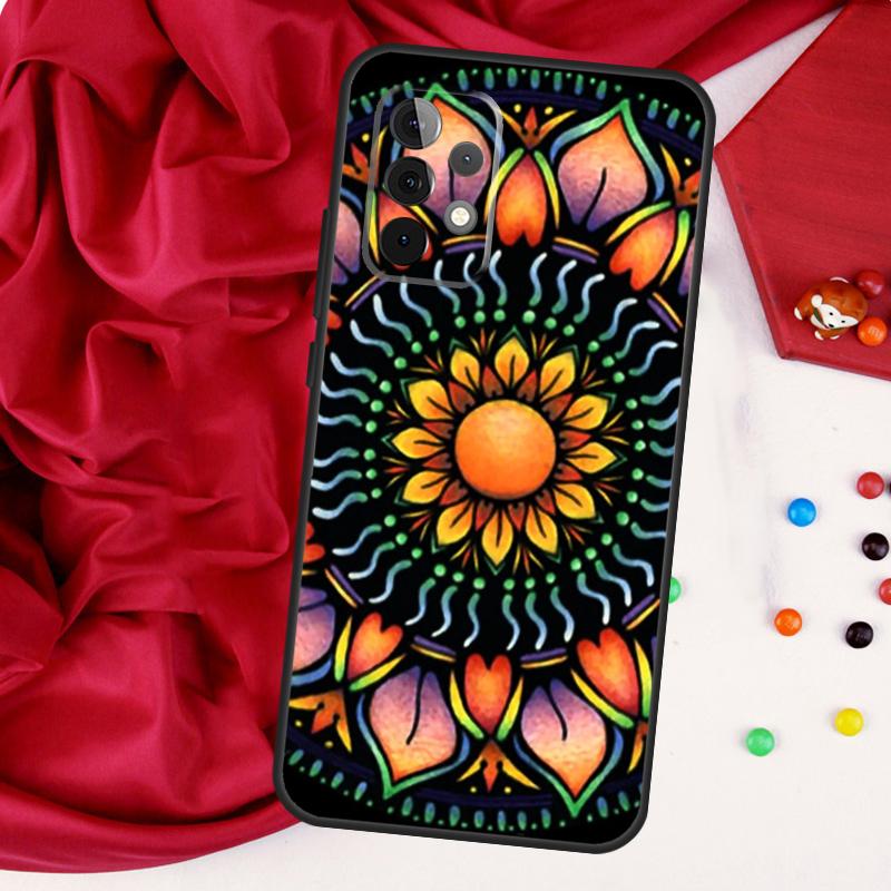 Цветочный дизайн мандалы для Samsung Galaxy A15 A55 A53 A33 A35 A22 A32 A52 A54 A34 A14 A56 A36 A26 A16 A05 A06 Чехол