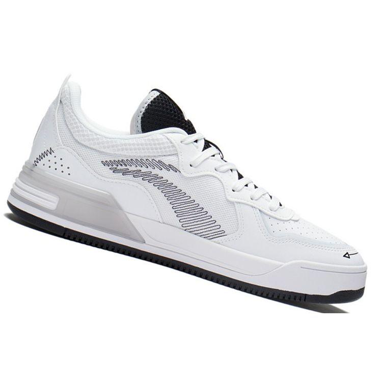 Li Ning We I V1 Ткань Синтетическая Кожа Противоскользящие Прочные Легкие Низкие Кроссовки Для Скейтбординга Мужские Кроссовки Для Скейтбординга Белые Черные AGCS029-5