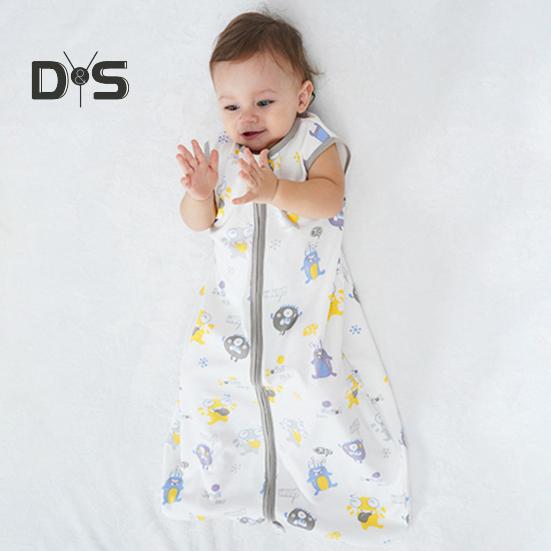 Спальный мешок для малышей 6-24 месяцев, органический хлопок, удобное одеяло, без рукавов, TOG 0,5, двойная молния, спальный мешок для малышей, легкие спальные мешки для