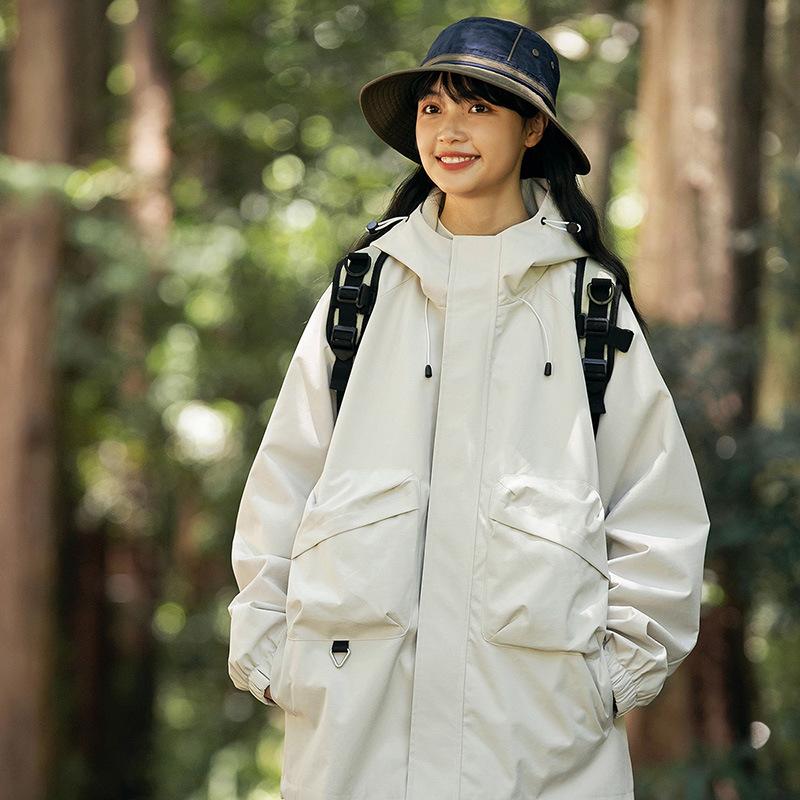 Куртка для горного туризма, мужская осенняя ветрозащитная и водонепроницаемая куртка для инструментов, свободная функциональная повседневная куртка с капюшоном