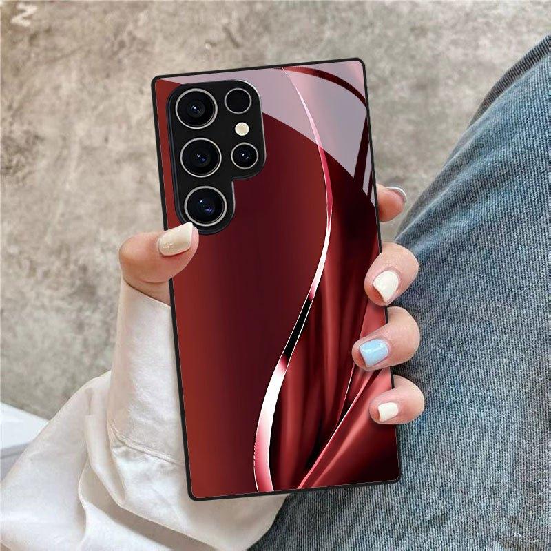 Изящный волнообразный узор Изысканный чехол для телефона для Samsung Galaxy S26 S25 S24 S23 S22 S21 FE Ultra Plus Мужчины женщины Встроенное стекло