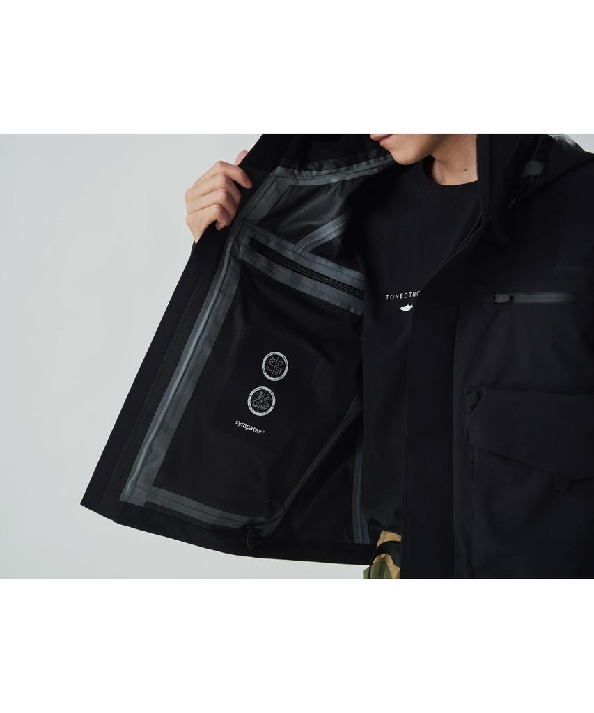 Куртка вейдерсная Snow Peak Toned Trout 3L, размер идеально подходит для улицы и кепки, LBLACKTT2510-JK01, кемпинг, активности, фестивали.