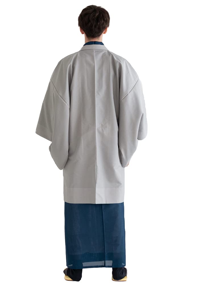 Summer Single Komaro Single Silver [KYOETSU] Haori, Washable, Plain, Clothes, Fabric, Item, Men's (M, Rat)