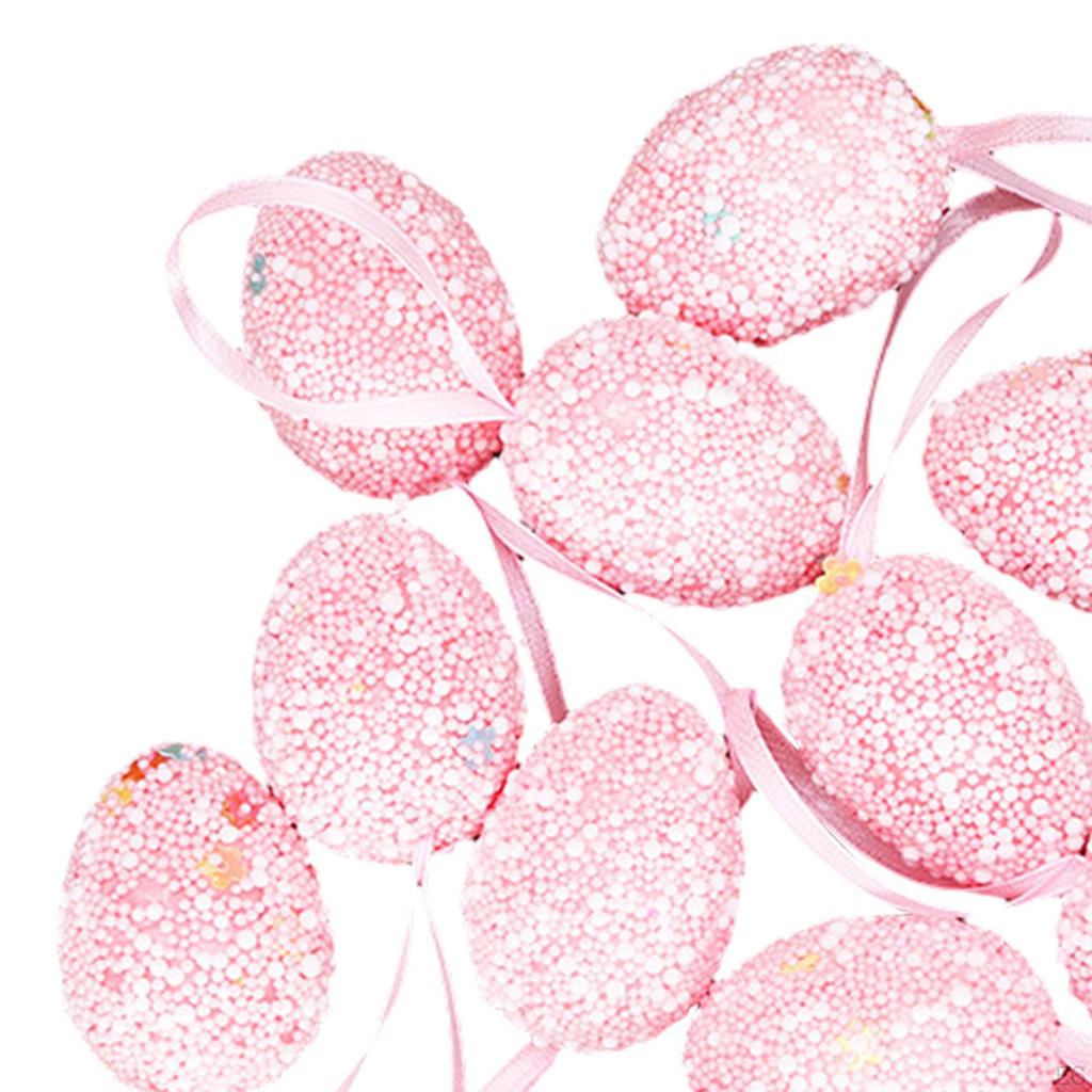 12 шт. 3x4 см, подвесные пасхальные яйца с ленточной петлей, декоративные для украшения дерева, многоразовые