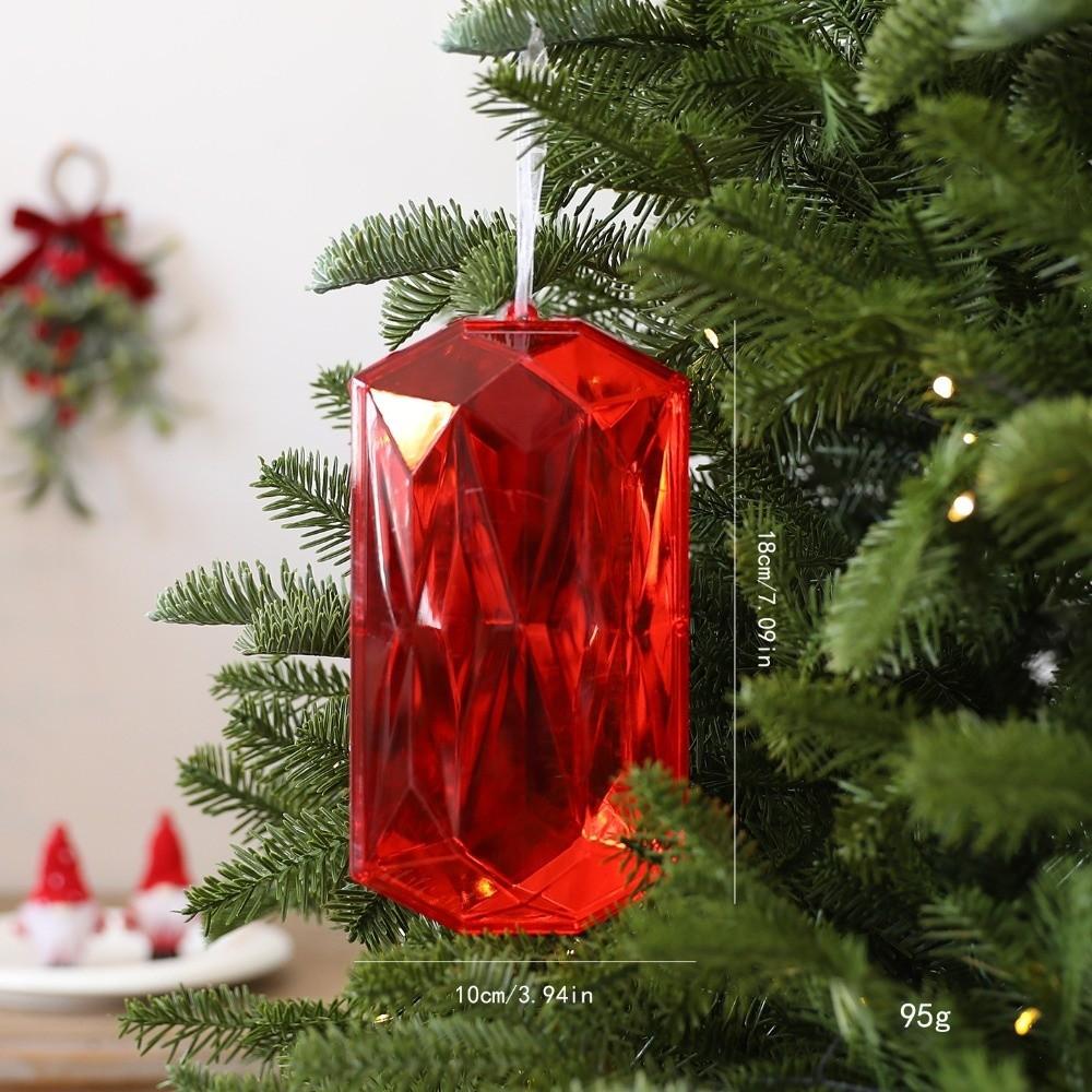Transparent Gemstone Christmas Pendants Shining Christmas Tree Ornaments Holiday Party Supplies