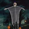 Outdoor Hanging Skull Ghost Halloween Decoration Sound Activated Flying Grim Reaper Skeleton with Light-Up Eyes for Front Yard Patio Lawn Garden Porch