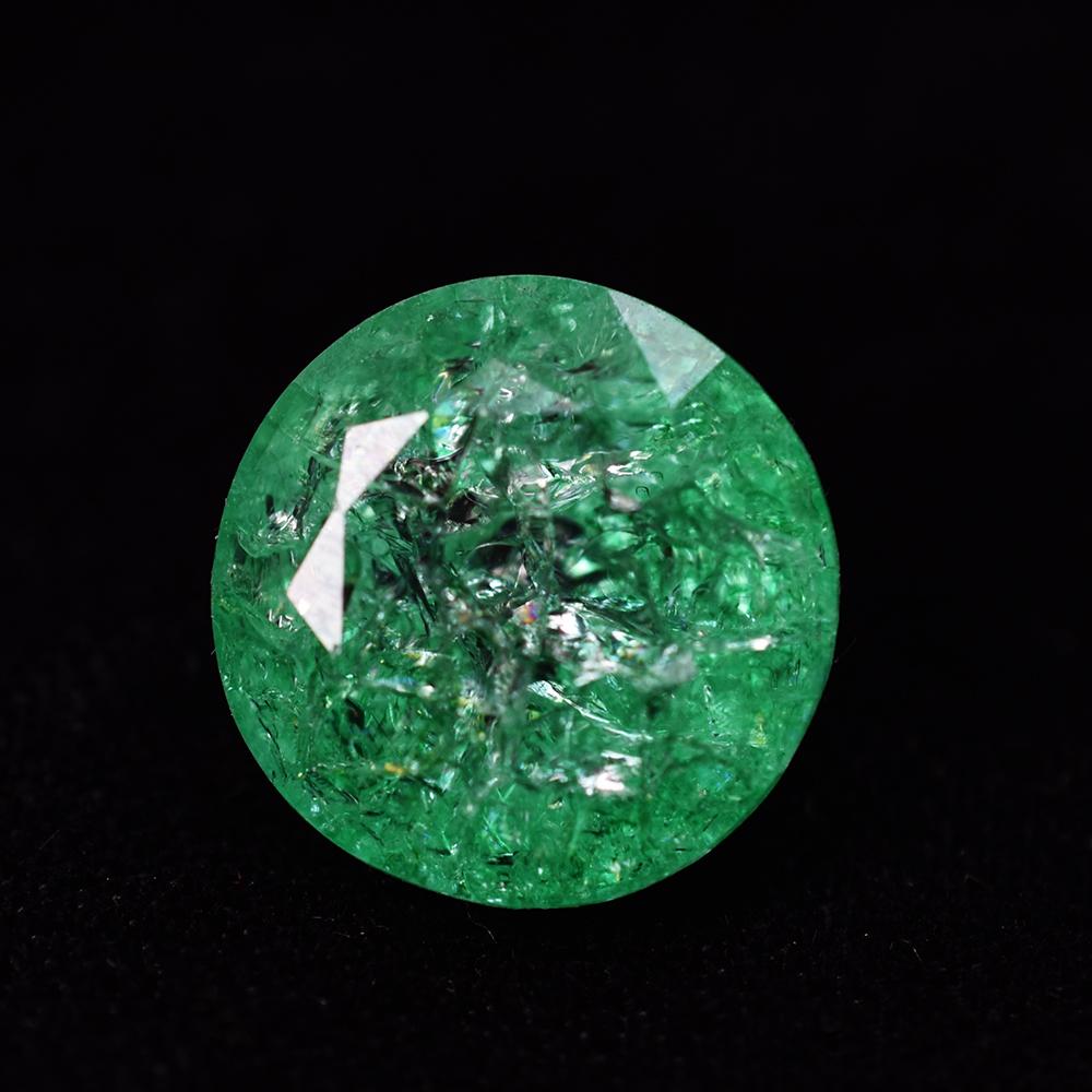 24.85 Ct Round Cut Natural Certified Green Emerald Loose Gemstone