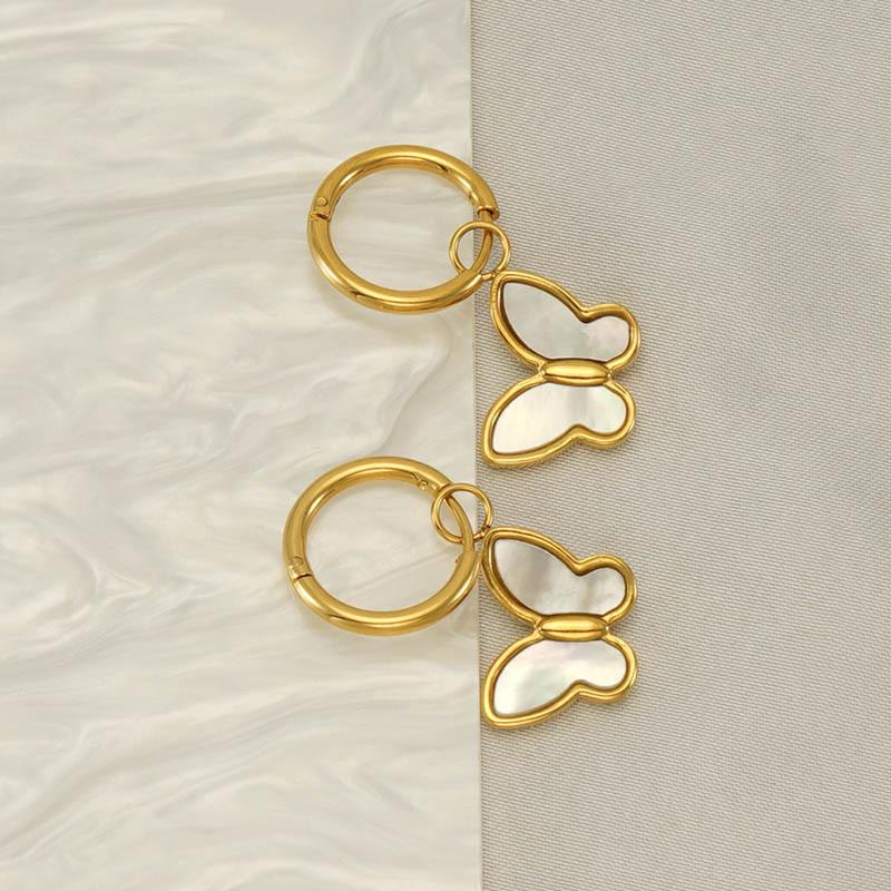 New stainless steel butterfly earrings women's niche design light luxury stud earrings