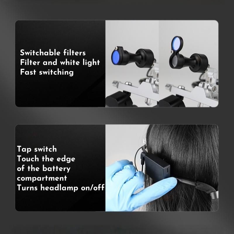 Беспроводные стоматологические лупы с 5 Вт налобным фонарем, регулируемое увеличение 3,5-5,5x, хирургические увеличительные очки