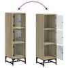 Highboard with Glass Doors Sonoma Oak 35x37x120 cm
