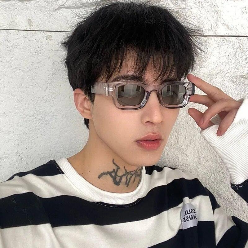 Small Rectangle Sunglasses Women Men Vintage Designer Square Luxury Sun Glasses Shades Female Camber Concave Sunglasses