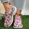 European and American Rainbow Single Shoes 2024 Spring New Leisure Breathable Thick Sole Lace Up Sports Shoes for Women Trafza
