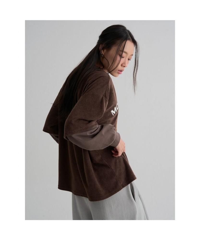 8SECONDS Numbering Terry Layered T-Shirt Brown