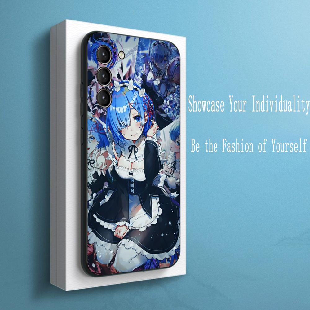 Re zero милая девушка классический аниме узор Чехол для телефона для Samsung Galaxy S26 S25 S24 S23 S22 S21 Plus Ultra Note20 Мягкий черный